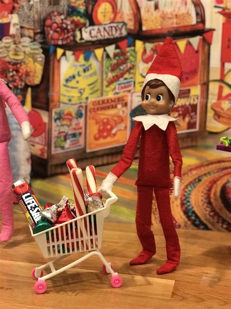 Andy the Elf and Trixie are grocery shopping at the candy store! 🍡🍭🍬🍫#elfontheshelf # ...