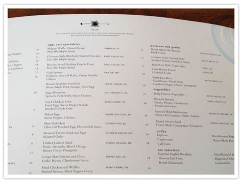 Menu Blue Duck Tavern 1201 24th St. NW Washington DC USA Salal, Tavern ...