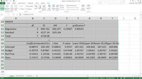 Excel Regression Analysis through the Toolpak - YouTube