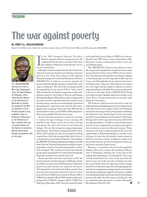 The war against poverty - FIRST Strategic Insight