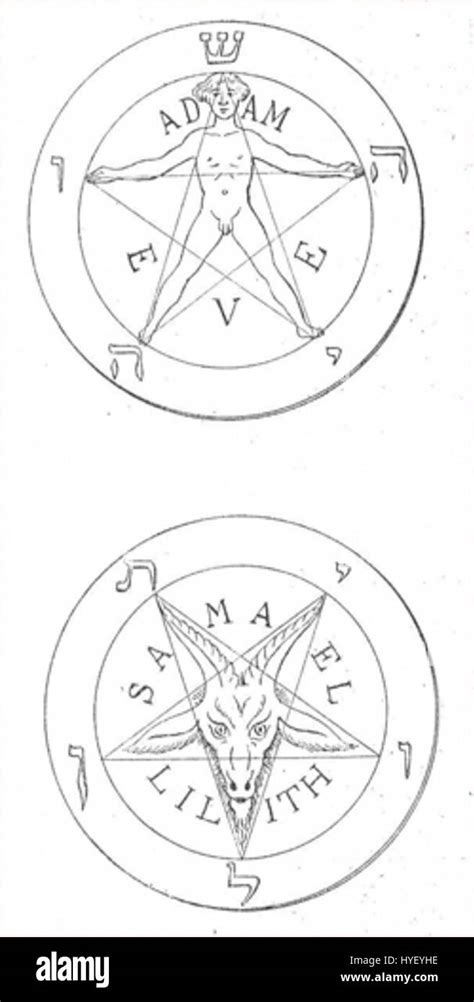 Pentagrams from La Clef de la Magie Noire Stock Photo - Alamy