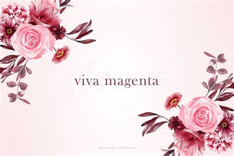 Premium Vector | Magenta flower bouquet watercolor vector background