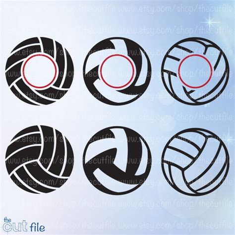 Volleyball Svg Volleyball Monogram Frames Cutting Files for | Etsy