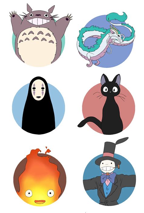 Studio Ghibli Circle Stickers - Mint by Design | Studio ghibli characters, Ghibli artwork ...