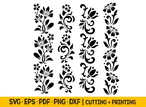 Flower Border Svg Files for Cricut Wedding Flowers Svg Cricut - Etsy