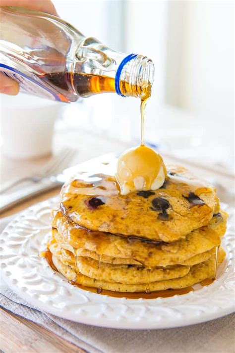 Blueberry Cornmeal Pancakes - Delicious, Hearty Flavor and Texture!