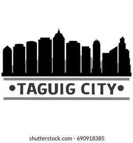 Taguig Skyline Silhouette City Vector Design: เวกเตอร์สต็อก (ปลอดค่าลิขสิทธิ์) 690918385 ...