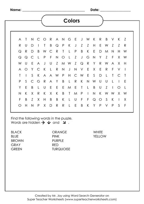 Word Search Puzzle Generator