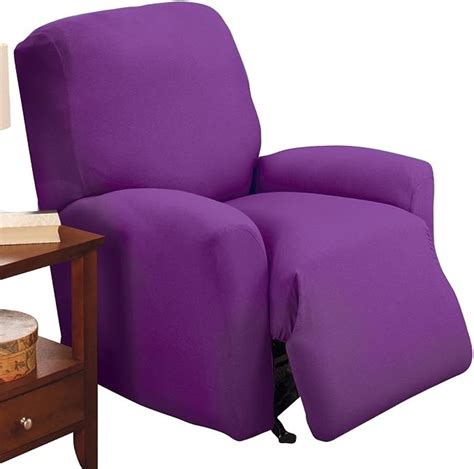 Amazon.com: Jersey Knit Form Fit Stretch Furniture Slipcover, Purple, Recliner: Home & Kitchen