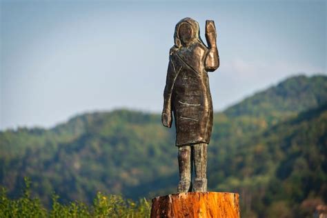 New Bronze Statue Depicting Melania Unveiled In Slovenia After Original Wooden One Was Burned ...