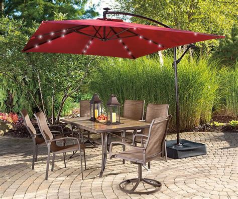 Lighted Patio Umbrella With Stand