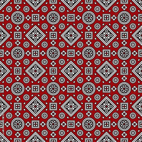 Red Sindhi Ajrak Pattern, Vector Illustration Stock Vector | Adobe Stock