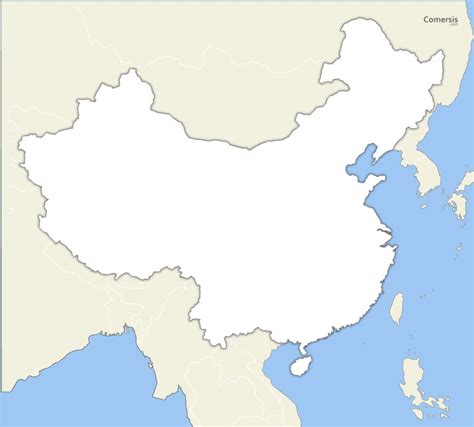 Blank vector map of China free