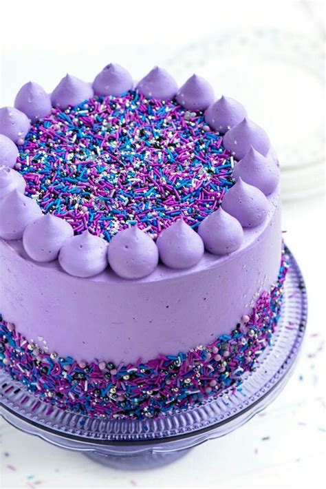 purple confetti cake | Galaxy cake, Cake, Yummy cakes