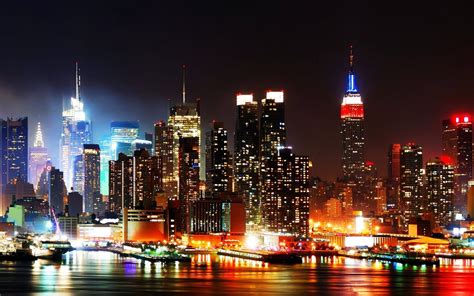 New York Skyline At Night HD wallpaper