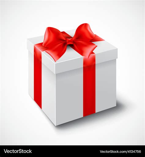 Gift box with red ribbon Royalty Free Vector Image