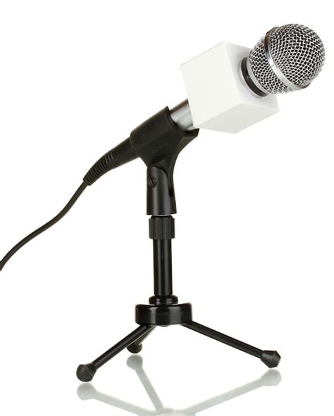 Premium Photo | Microphone on stand isolated on white