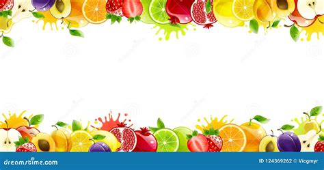 Banner With Juicy Fruit Vector Illustration | CartoonDealer.com #124369262