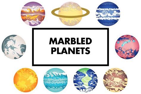 Marbled Planets by Marmalade Moon on @creativemarket Illustration Art ...