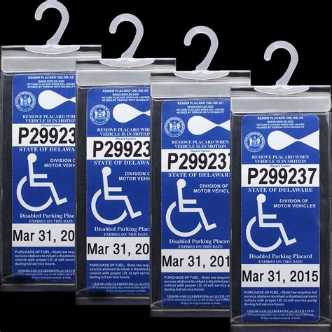 4 PCS Handicap Permit Placard Protective Holder - Disabled Parking ...