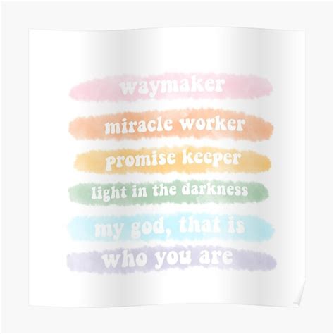 "waymaker lyrics" Poster for Sale by elliebass | Redbubble