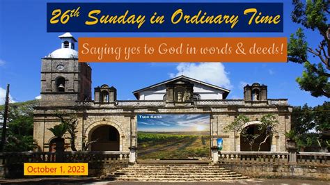 26th Sunday in Ordinary Time I A Homily I October 1, 2023. - YouTube