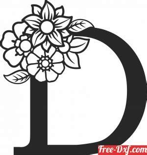 Download Monogram Letter D with flowers VUsuD High quality free D
