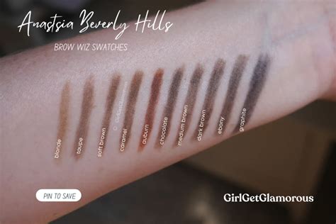 Anastasia Beverly Hills ABH Brow Wiz Shades + Eye Brow Swatches • GirlGetGlamorous