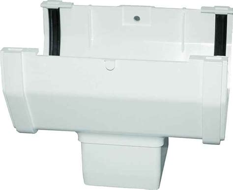 GENOVA RW104 4.9 x 5 x 6.4-Inch Raingo White Vinyl Gutter Drop Outlet ...