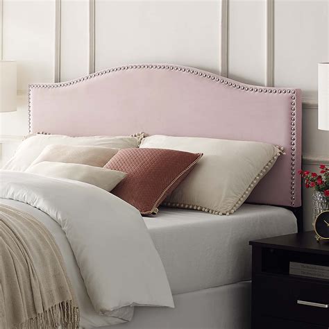 Basic Radius Upholstered Headboard, Blush Velvet, King/Cal King ...