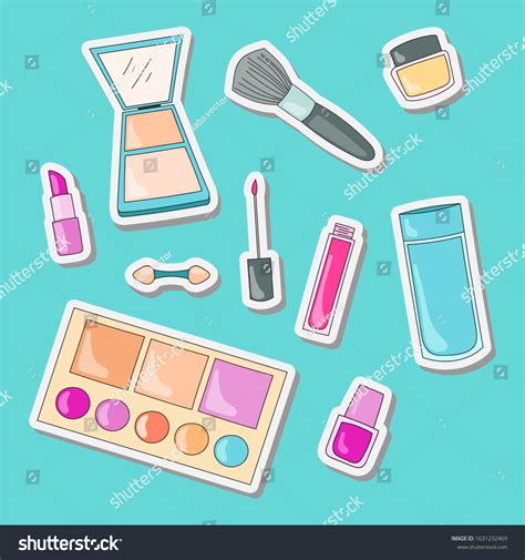 Illustration Makeup Stickers That Set Cute Stock Vector (Royalty Free) 1631232469 | Shutterstock