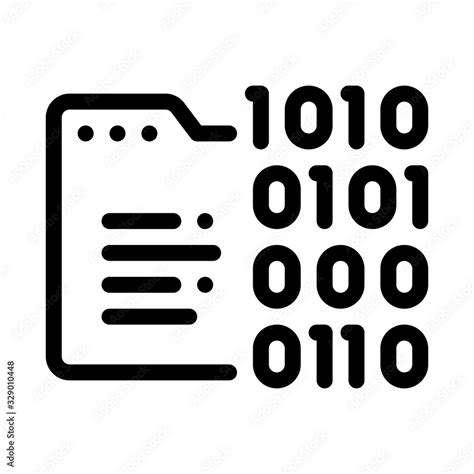 Binary Code Icon Vector. Outline Binary Code Sign. Isolated Contour ...