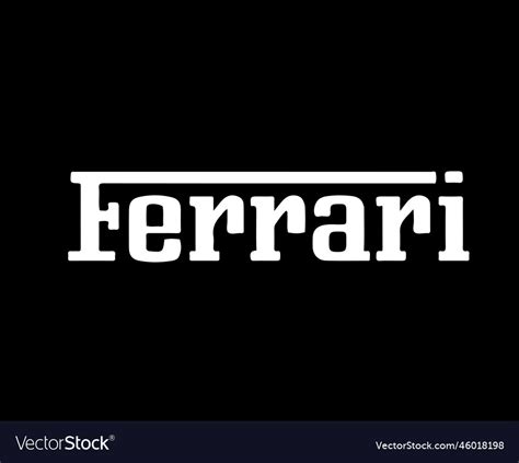 Ferrari brand logo car symbol name white design Vector Image