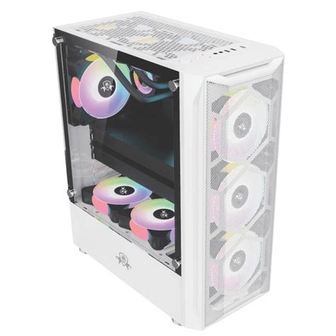 RAiDER GAMiNG PC CASE WHiTE TOWER WITH 3 NO AA-111 RGB FAN