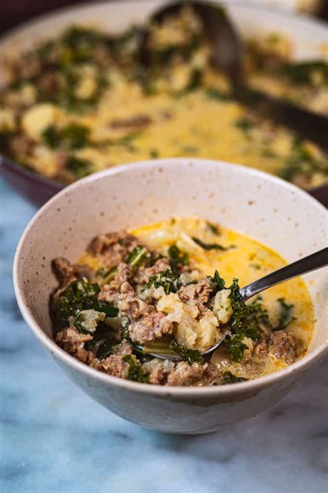 Keto Diet: Creamy Sausage and Kale Soup » Hangry Woman®