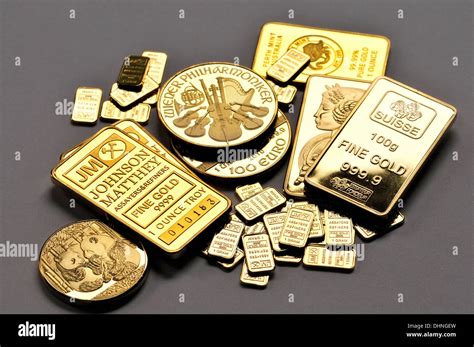 Gold Bullion - coins and bars / ingots (gold-plated replicas Stock ...