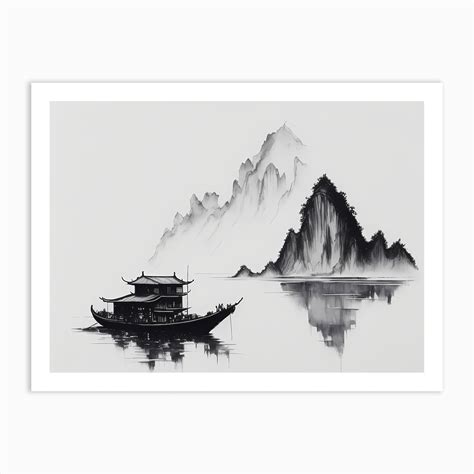 Chinese Boat Painting 4 Art Print by 1xMerch - Fy