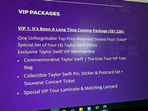 Taylor Swift VIP 1 Package, Tickets & Vouchers, Event Tickets on Carousell