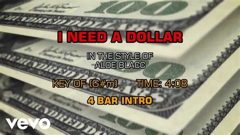 Aloe Blacc - I Need A Dollar (Karaoke) - YouTube