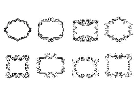 Set Of Cartouche Scrollwork Vectors - Download Free Vector Art, Stock Graphics & Images