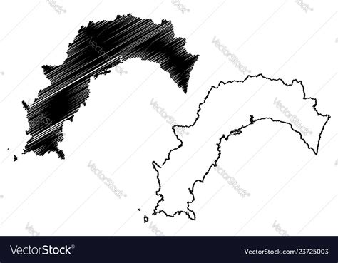 Kochi prefecture map Royalty Free Vector Image