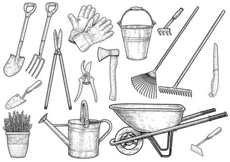 Garden Tools Line Drawing Images – Browse 36,471 Stock Photos, Vectors ...