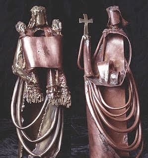 Ecclesia and Synagoga (2000) Brass sculpture by Paula Mary Turnbull,... | Download Scientific ...