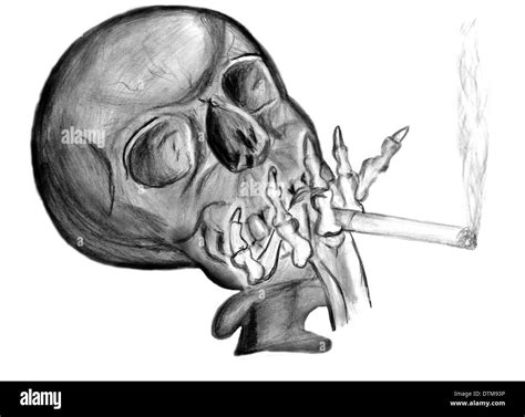 Skull smoking Black and White Stock Photos & Images - Alamy