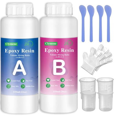 Buy Epoxy Resin Kit, 42 OZ / 1100ml Crystal Clear Epoxy Resin for Art ...