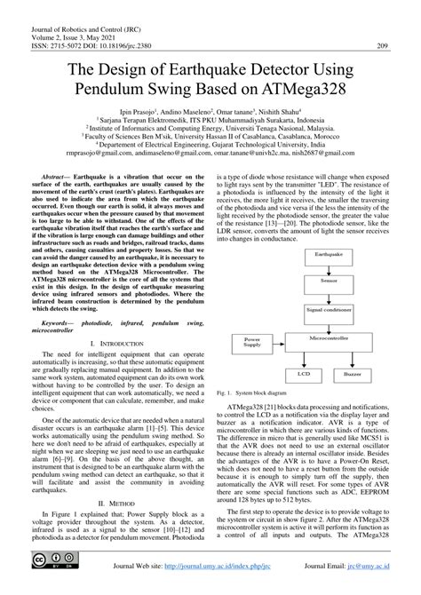 (PDF) The Design of Earthquake Detector Using Pendulum Swing Based on ...