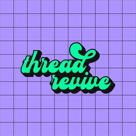 Logo for Thread Revive Thrift Shop – Bold 70s Script Font in Vibrant Color Palette; Retro ...