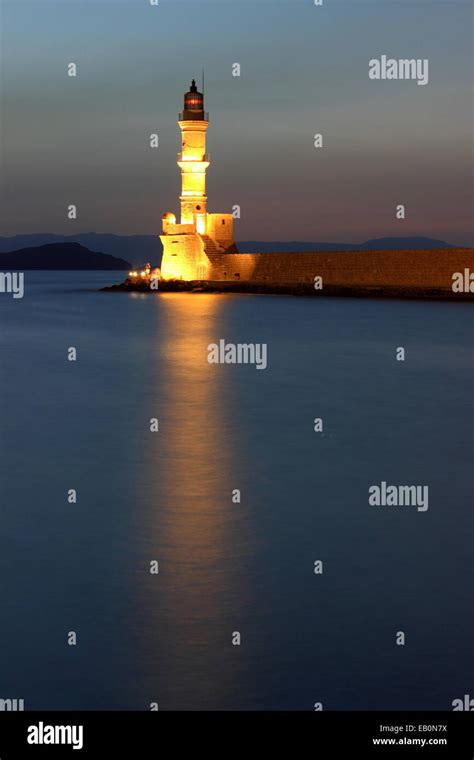 Lighthouse in Chania Stock Photo - Alamy