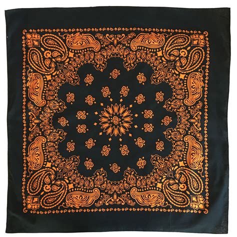 Large Black & Orange Cowboy Bandana – BandanaLove