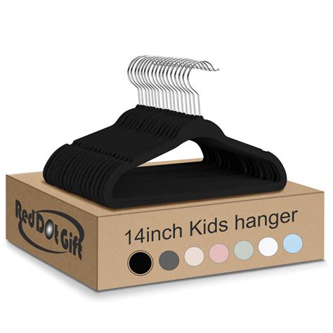 Black Velvet Kids Hangers - Premium Childrens Hangers 14 Inch for Closet, Ultra Thin Cute ...